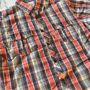 Ecoths Plaid Organic Cotton Button Front Mens XL